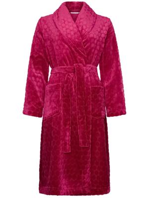 Duurzame fleece badjas framboosrood