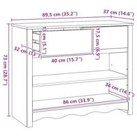 Wandtafel Drammen Wit 89,5 x 37 x 73 cm Massief grenenhout - thumbnail