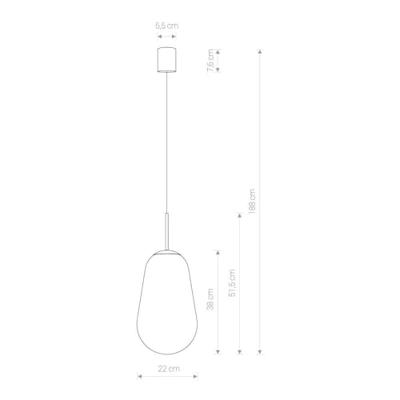 Lyora Ø 22cm hanglampPear Medium zwart met helder glas - 7798
