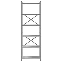 Boekenkast Grijs sonoma 60 x 30 x 188 cm Hout en staal - thumbnail