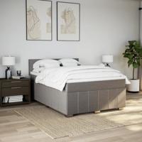 Boxspring met matras stof taupe 140x200 cm - thumbnail