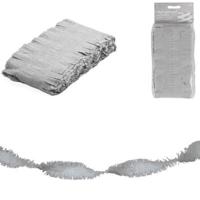 Folat twist slinger crêpepapier zilverkleurig 6 meter | 24 stuks - thumbnail