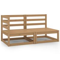 VidaXL 2-delige loungeset massief grenenhout honingbruin - thumbnail