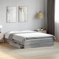 Bedframe met lades bewerkt hout grijs sonoma eiken 140x200 cm - thumbnail