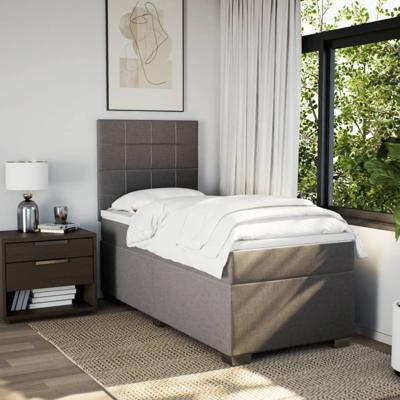 Boxspring met matras stof taupe 120x200 cm