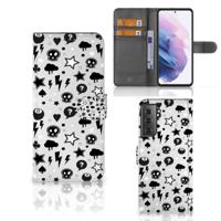 Telefoonhoesje met Naam Samsung Galaxy S21 Plus Silver Punk | Portemonnee hoesje - thumbnail