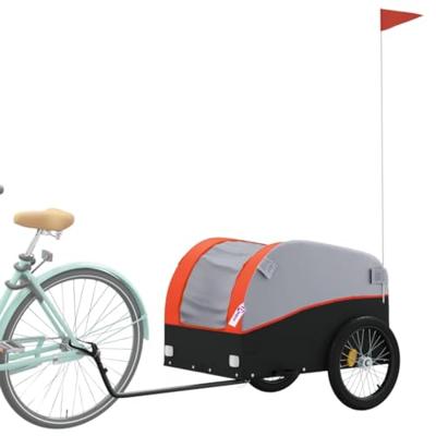 Fietstrailer 45 kg ijzer zwart en oranje Fietstrailer 45 kg ijzer zwart en oranje