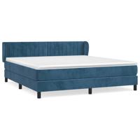 Boxspring met matras fluweel donkerblauw 160x200 cm - thumbnail