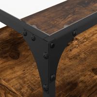 Tv-meubel met glazen blad 98x35x51 cm hout gerookt eikenkleurig - thumbnail