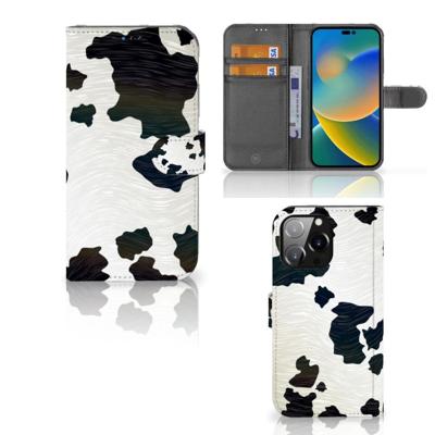 iPhone 14 Pro Max | Telefoonhoesje | Met pasjeshouder | Koeienvlekken