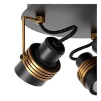 Lucide TUNDRAN - Plafondspot - Ø 21 cm - 3xGU10 - Zwart - thumbnail