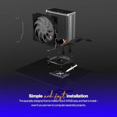 endorfy Fera 5 ARGB CPU-koellichaam met ventilator AMD AM5, AMD AM4, AMD AM3+, AMD AM2+, AMD FM2+, AMD FM1, Intel LGA 1700, Intel LGA 1200, Intel LGA 1150, endorfy Fera 5 ARGB CPU-koellichaam met ventilator AMD AM5, AMD AM4, AMD AM3+, AMD AM2+, AMD FM2+, AMD FM1, Intel LGA 1700, Intel LGA 1200, Intel LGA 1150,