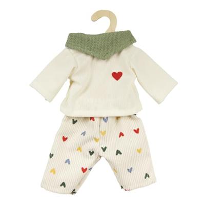 Heless Poppen ribfluwelen broek hartjesconfetti, 35-45 cm