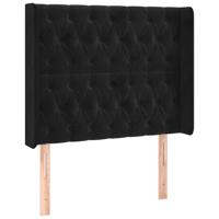 Hoofdbord met randen 103x16x78/88 cm fluweel zwart - thumbnail