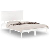 Bedframe zonder matras massief grenenhout wit 140x200 cm - thumbnail