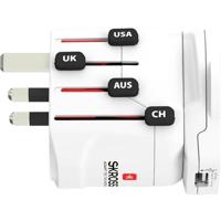 De krachtige 3-polige wereldreisadapter voor reizigers van over de hele wereld met USB-poort - thumbnail