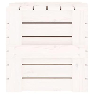 Opbergbox 58x40,5x42 cm massief grenenhout wit