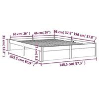 Bedframe massief hout wit 140x200 cm - thumbnail