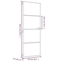 VidaXL Binnendeur smal 76x201,5 cm gehard glas en aluminium goudkleur - thumbnail