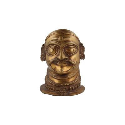 Bronzen Beeld Mannelijk Gezicht Stijlvol Decoratiestuk