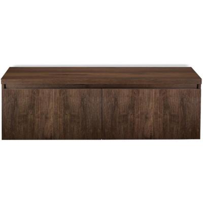 Frozen 3D Badmeubelset 140 cm - Greeplijst in Kleur - Inclusief Wastafelbovenblad Dark Oak