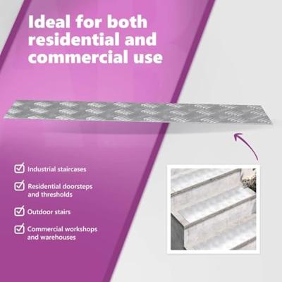 VidaXL Trap tread rechthoekig 4 pcs zilver 70 x 20 cm aluminium VidaXL Trap tread rechthoekig 4 pcs zilver 70 x 20 cm aluminium