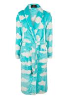 Lichtblauwe kinderbadjas met wolkjes - S (5-6 jaar) - thumbnail