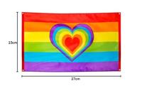 Vlag Regenboog Hart 90x150cm - thumbnail