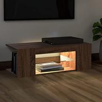 Tv-meubel met LED-verlichting 90x39x30 cm bruineikenkleurig - thumbnail