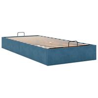 Bedframe zonder matras 80x200 cm fluweel donkerblauw - thumbnail