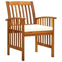 Tuinstoelen 2 st met kussens massief acaciahout - thumbnail