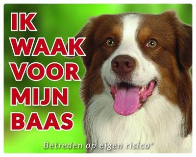 Australian Shepherd Waakbord - Ik waak voor mijn