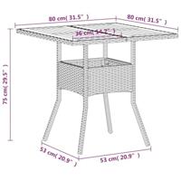 Tuintafel 80x80x75 cm poly rattan en acaciahout beige - thumbnail