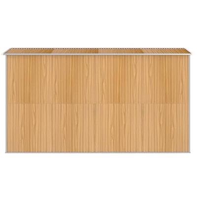 Tuinschuur 192x357x223 cm gegalvaniseerd staal lichtbruin
