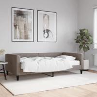 Slaapbank met matras 100x200 cm stof taupe - thumbnail