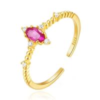 Stralende Elenza Zilveren Ring met Paarse Kristal - 18K Goud plating - thumbnail