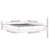 Bedframe met LED-verlichting grijs sonoma eiken 160x200 cm - thumbnail