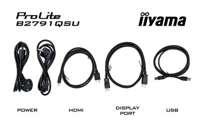 Iiyama ProLite B2791QSU LED-monitor 68.6 cm (27 inch) Energielabel G (A - G) 2560 x 1440 Pixel WQHD 1 ms HDMI, DisplayPort, DVI, USB 3.2 Gen 1 (USB 3.0),