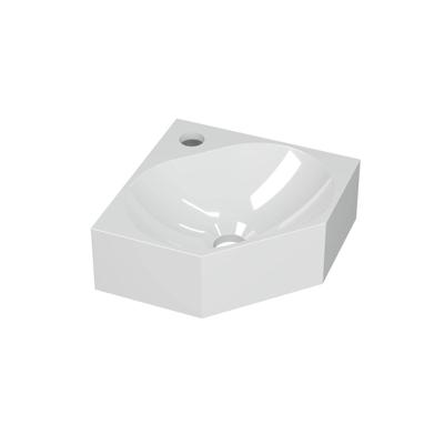 INK - Hoekfontein Polystone met 1 Kraangat - 270x270x100 mm - Glans Wit