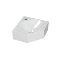 INK - Hoekfontein Polystone met 1 Kraangat - 270x270x100 mm - Glans Wit - thumbnail
