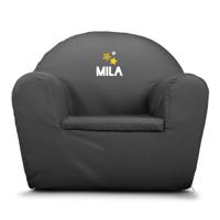Kinderfauteuil met naam bedrukken - Grijs - thumbnail