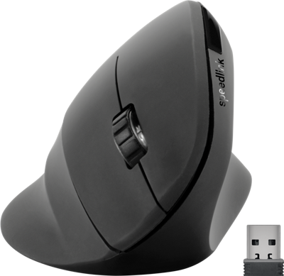 SpeedLink Piavo Ergonomische muis Radiografisch Optisch Zwart 6 Toetsen 800 dpi, 1200 dpi, 1600 dpi Ergonomisch