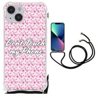 iPhone 14 Plus Anti Shock Case Flowers Pink DTMP - thumbnail