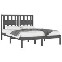 Bedframe massief grenenhout grijs 200x200 cm - thumbnail