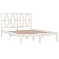 Bedframe massief grenenhout wit 120x190 cm - thumbnail