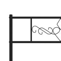 Bedframe met hoofd- en voeteneinde metaal zwart 107x203 cm - thumbnail