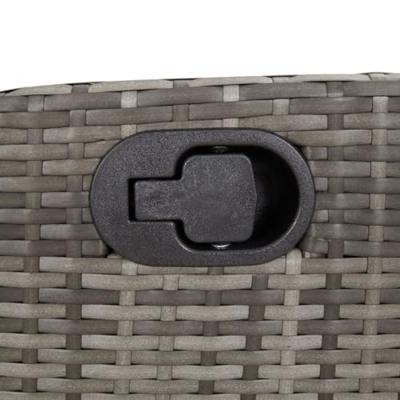 Tuinbankje verstelbaar met kussens poly rattan grijs