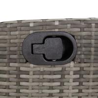 Tuinbankje verstelbaar met kussens poly rattan grijs - thumbnail