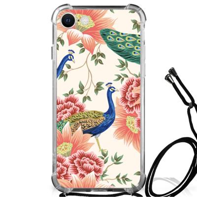 Case Anti-shock voor iPhone SE 2022 | 2020 | 8 | 7 Pink Peacock Case Anti-shock voor iPhone SE 2022 | 2020 | 8 | 7 Pink Peacock