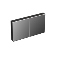 Spiegelkast Forzalaqua Uni 120x68.5x12.5 Cm 2 Deuren Tweezijdig Spiegel Eiken Black Oiled - thumbnail